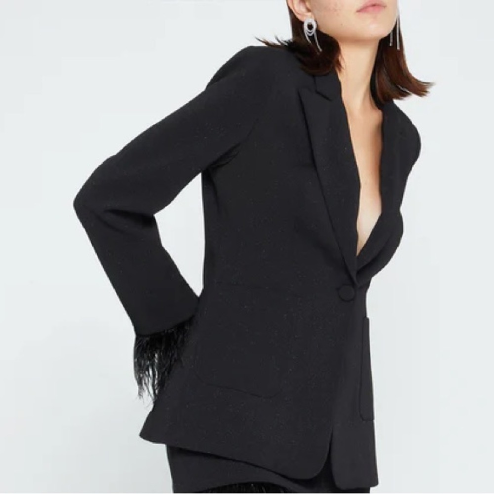 NWT Tahari Luxe jacket blazer feather cuff midi skirt suit set coord size 18 - Picture 10 of 10